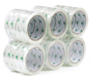 12 Rolls Crystal Clear Packing Tape Refill, Shipping Packaging Tape, 2 Mil 1.... - Picture 1 of 7