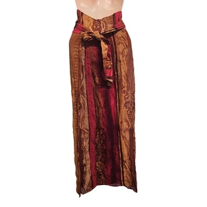 Max Mara Burnout Wrap Midi Skirt Women Size 12 Viscose/Linen - Picture 1 of 14