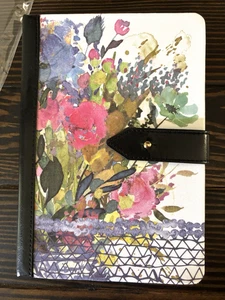Heartfelt Vegan Leather Bound Linen Covered Lined Journal in Blessed Floral - Picture 1 of 10