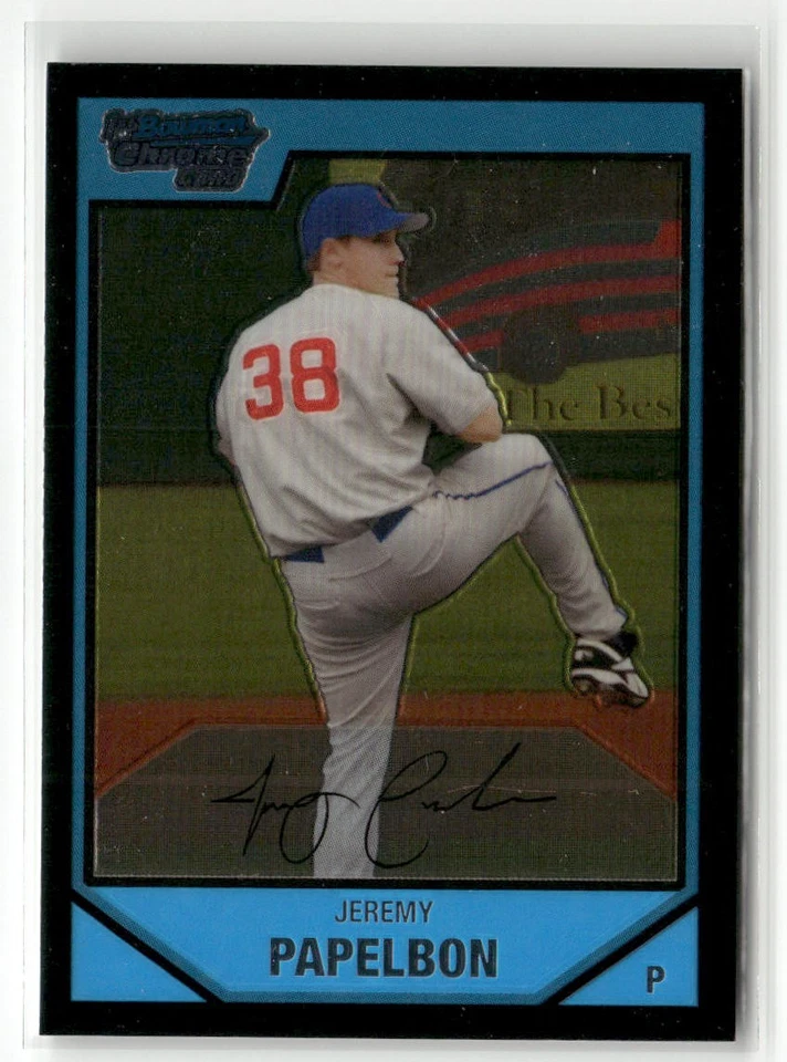 2007 BOWMAN #BC6 JEREMY PAPELBON CHROME PROSPECTS CHICAGO CUBS - Image 1 of 2