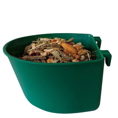 Kunststoff Fressnapf 800 ml grün  einhängbar-Nager Geflügel MDF-Halterung - Bild 1 von 4