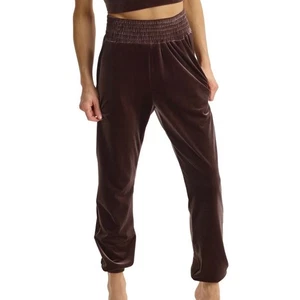 COMMANDO Velvet Smocked Jogger Jogginghose Lila Braun Medium M - Bild 1 von 11