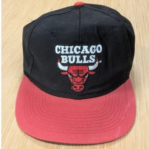 Vintage Chicago Bulls NBA Hat Snapback Black Red Embroidered AJO Cap - Picture 1 of 7
