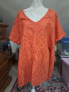 Yours Orange Broderie Anglaise Bluse. Größe 26_28 - Bild 1 von 2