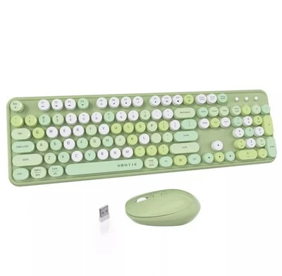UBOTIE Colorful Computer Wireless Keyboards Mouse Combos, Typewriter Flexible... - Image 1 of 2