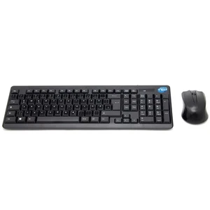 Wireless Mouse And Keyboard Kit With Stickers German QWERTZ Layout Black - Picture 1 of 6