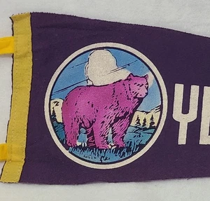 Vintage YELLOWSTONE PARK Felt Banner Flag Pennant State Souvenir Park Travel 17" - Picture 1 of 10