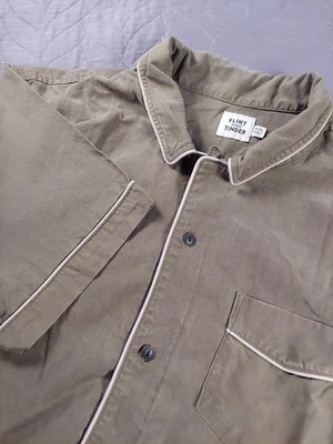 Flint and Tinder Loop Collar Shirt Mens 2XL Open Weave Camp Shirt Huckberry EUC - Image 1 of 4
