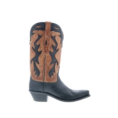 Jama Old West LF1531 Womens Black Leather Slip On Cowboy Western Boots - Image 1 of 4