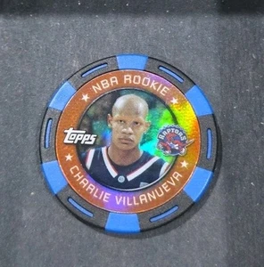 TOPPS POKER CHIP AZUL 2005-06 REFRACTOR/299 CHARLIE VILLANUEVA ROOKIE RAPTORS - Imagen 1 de 2