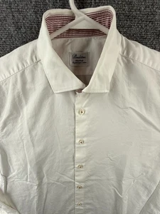Stenstroms Twofold Super Fitted Body 16.5 Cotton White Solid Button Up Mens - Picture 1 of 14