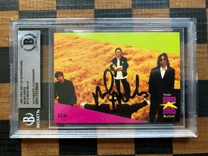 Mike Mills R.E.M. Auto BAS Auténtico 1991 Pro Set Reino Unido #112 - Imagen 1 de 2