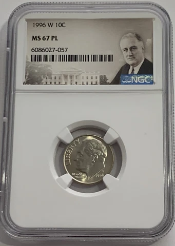 1996 W ROOSEVELT DIME NGC MS67 PL GREATEST US MODERN COIN PROOF LIKE PORTRAIT LB Cover