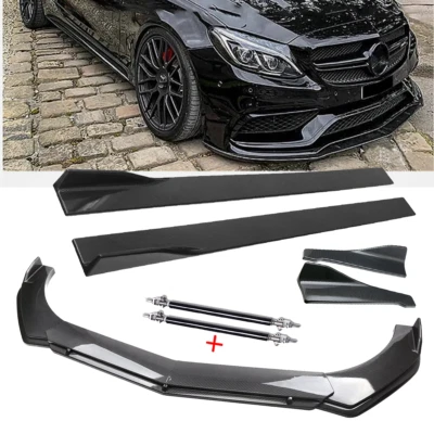For Mercedes-Benz C180 C200 C230 C250 Carbon Fiber Front Bumper Rear Splitter Foto 1 de 4