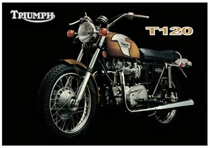 TRIUMPH Poster T120 T120V 1971 1972 OIF Bonneville Suitable to Frame - Picture 1 of 1