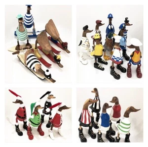 Wooden Duck Wellies Boots Bamboo Duck Statue Ornament Duck Carving dcuk - Picture 1 of 131