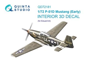 Calcomanía interior Quinta Studio QD72181 3D para P-51D Mustang Early (Eduard) 1/72 - Imagen 1 de 12
