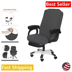 Removable High-Back Chair Cover - Universal Fit with Elastic Fabric and Zipper - Picture 1 of 11