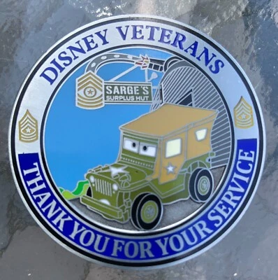 Moneda Desafío Gracias por Tu Servicio Disney Cars Sarge NUEVA Foto 1 de 4