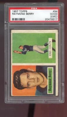 1957 Topps #94 Ray Berry Raymond Berry ROOKIE RC PSA 2 (MC) Graded Football Card - Image 1 of 2