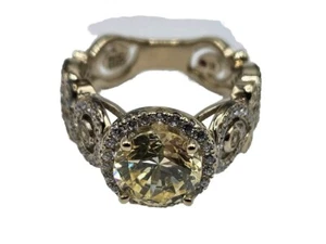 Hidalgo Diamonique Gold Sterling Silver 925 2.80 Carat CZ Solitaire Ring Size 6 - Picture 1 of 7