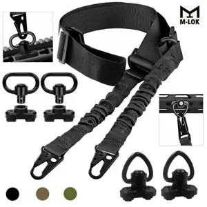 Tactical 2 Point Sling QD Swivel Rifle Adjustable Gun Sling Strap w/ MLOK Swivel - Picture 1 of 38