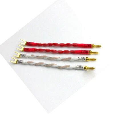 4 pezzi vanga a banana rame placcato oro HIFI altoparlante ponte jumper cavo audio 20 cm - Immagine 1 di 4