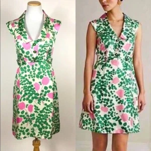 Abito Moulinette Soeurs Anthropologie 100% seta taglia 0 floreale tulipani - Foto 1 di 20