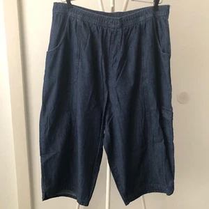 KAREN SCOTT JEANS 100% COTTON CROPPED PANTS CARGO POCKET SCALLOPED HEM 3X - Picture 1 of 10