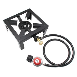 8000W Outdoor Camping Stove Burner Cast Iron Propane Gas LPG Stove + 1.5M Hose - Picture 1 of 8