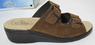 ITALIA 2 correas 2 hebillas anatómica gamuza-cuero sandalia anti golpes Wm. 40 US. 10 Foto 1 de 4