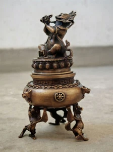 Old Bronze Buddhist deity Vajradaka Dorje Kandro Incense Burnerss Censer statues - Picture 1 of 12