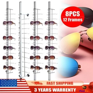 MEW 8PCS Eyeglasses Display Rod Sunglasses Wall-Mount Display Store Holder 1.1m - Picture 1 of 16