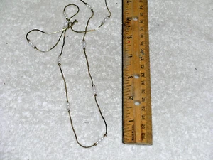 Collana CHAPS Cluster Perline di Perla da 3, 11 in tutta Catena Quadrata Oro 28 pollici - Foto 1 di 4