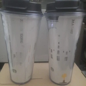 Starbucks Hong Kong & Macau Plastic Tumblers 2015 New - Picture 1 of 3