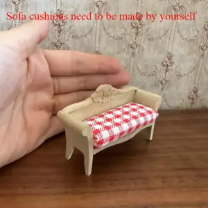 1Set 1:24 Scale Dolls House Miniatures Furniture Vintage Sofa Unfinished Plain - Picture 1 of 6