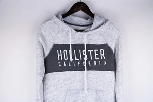 Hollister Women Hoodie Casual Leisure Grey Pullover Cotton Blend size S UK8 - Picture 1 of 6