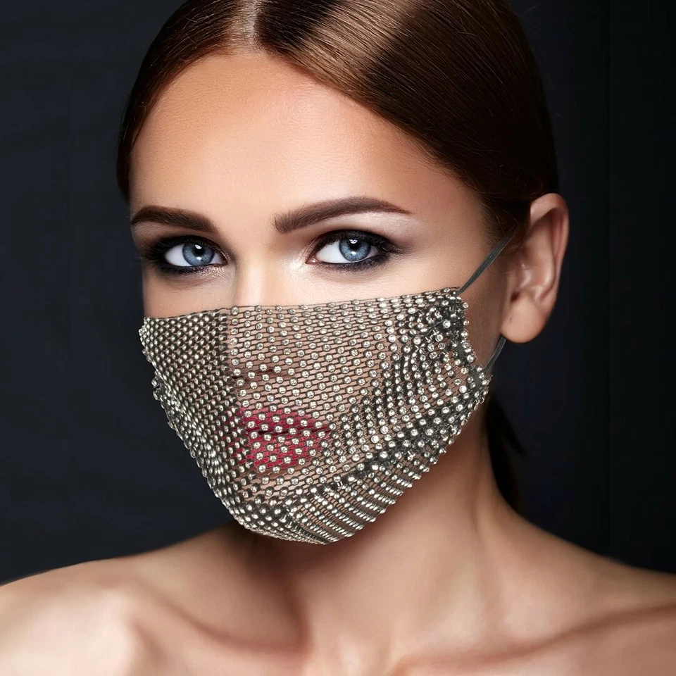 Máscara facial de diamantes de imitación ENVÍO RÁPIDO Foto 1 de 4