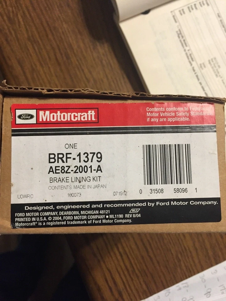 brf1379 motorcraft  brake lining kit / Ford Fiesta 2011-2013  - Image 1 of 1