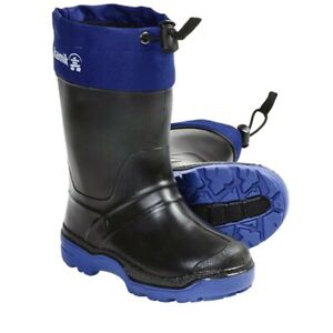 Kids Snow Boots Kamik Waterproof Lined Black and Cobalt Toddler Size 8