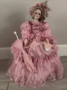 Franklin bambola di porcellana LUCY MAE di Maryse Nicole 19” come nuova bella rosa - Foto 1 di 22