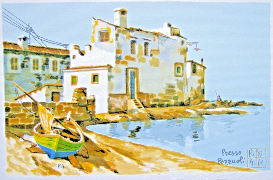 ALDO RISO serigrafia d'autore firmata e certificata cm. 25 x 17, presso Pozzuoli - Immagine 1 di 1