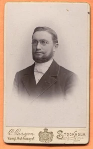 CDV Stockholm Sweden, Portrait of a Young Man by Larsson circa 1890s Backstamp - Picture 1 of 3