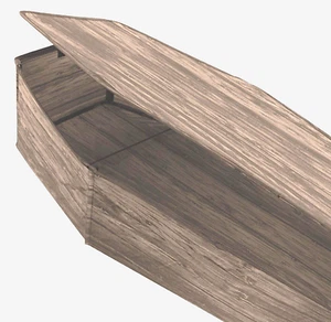 BROWN Life Size CLOTH COLLAPSIBLE 5FT COFFIN PROP Halloween Graveyard Decoration - Picture 1 of 8