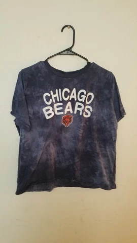 Chicago Bears T Shirt Womens 2XL Short Sleeve Crew Neck Tie Dye Blue top tee T1 Cover