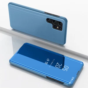 For Samsung S24 Ultra S23 S22 A54 A14 Mirror Stand Shockproof PC Hard Case Cover - Picture 1 of 19
