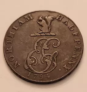 1794 GROSSBRITANNIEN Sussex-Northiam Halfpenny Conder Medaille - Bild 1 von 8