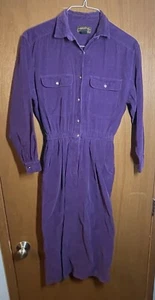 Eddie Bauer S Vintage Corduroy Shirt Dress Midi Long Sleeve Cottagecore Prairie - Picture 1 of 14