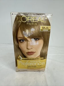 L’Oréal Paris Superior Preference Permanent Hair Color Dye 8A Ash Blonde Cooler - Picture 1 of 6