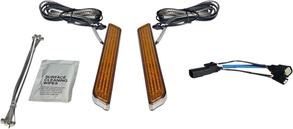 Luz de horquilla LED ámbar cromada 2010-2013 para Harley Road Glide Custom FLTRX Foto 1 de 1